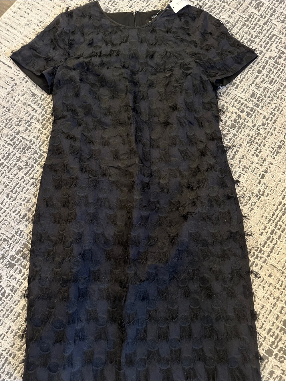 Black Textured Short-Sleeve Shift Dress - Banana Republic NWT